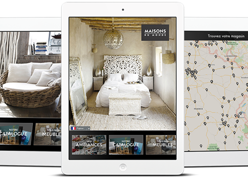 Application tablette Maisons du Monde réalisée par Prestimedia